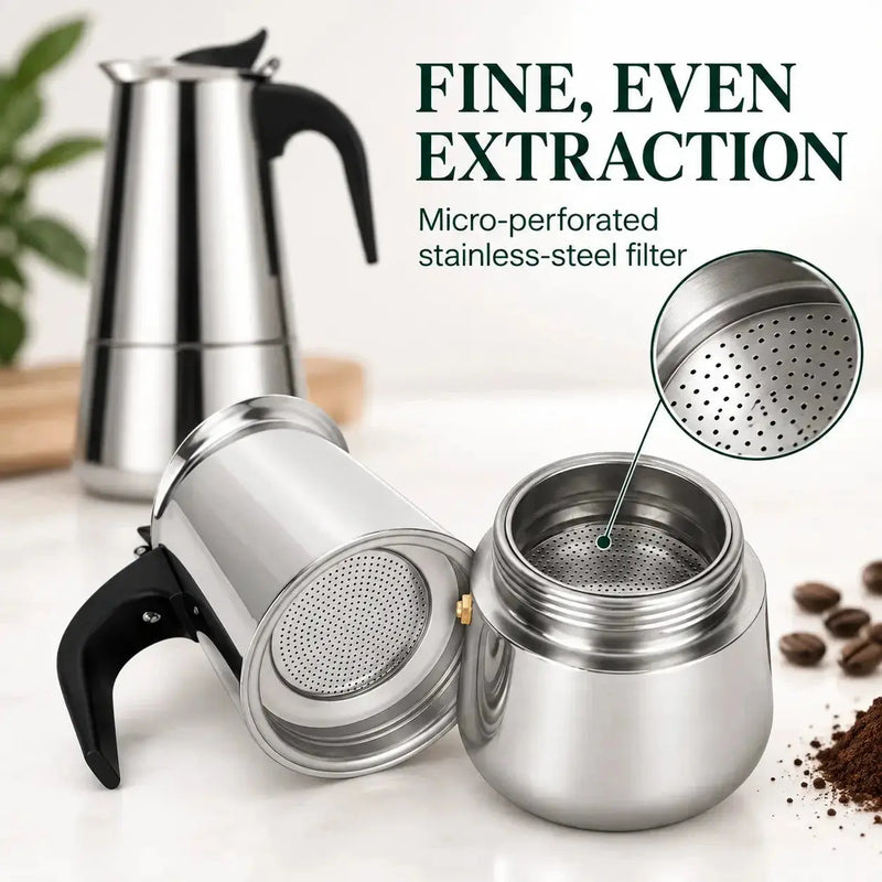 Filtre réutilisable en acier de la cafetière moka en acier inoxydable