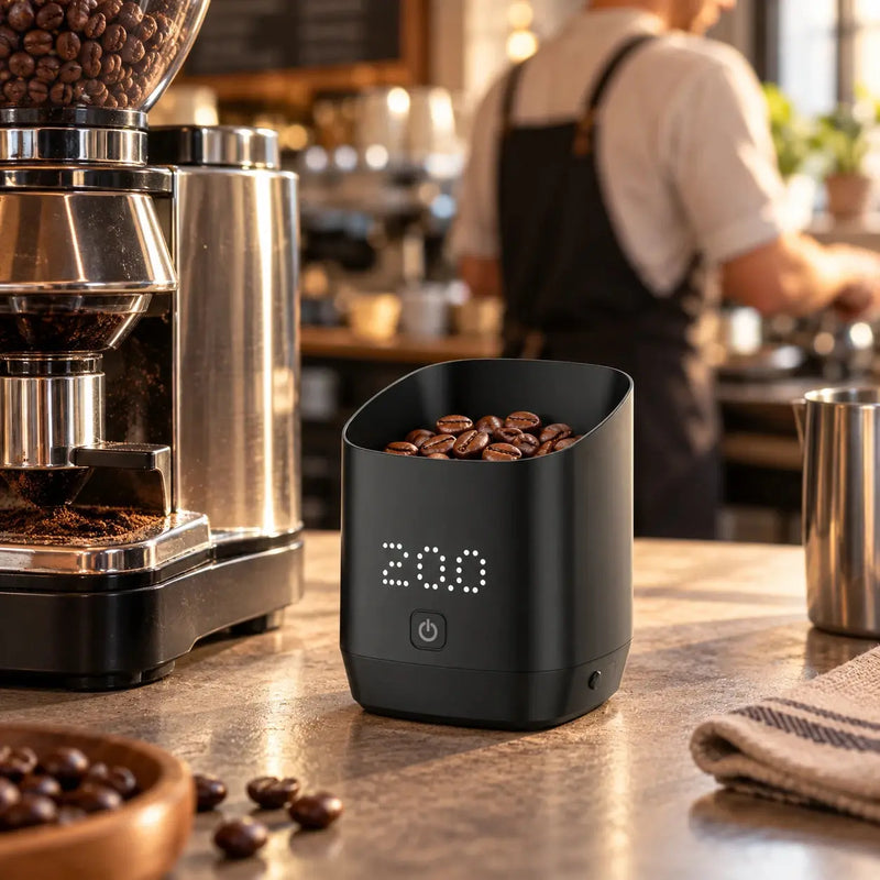 Bohnen-Wiegebecher in einem Café