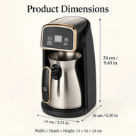 터키 커피 메이커 크기: 가로 14cm, 세로 16cm, 높이 24cm