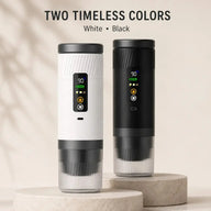 Coloris de la cafetière nomade : noir et blanc