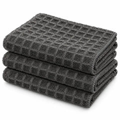 Lot de 3 chiffons gaufrés pour barista – 40 × 40 cm (15,7 × 15,7 pouces), pour coin café et cuisine