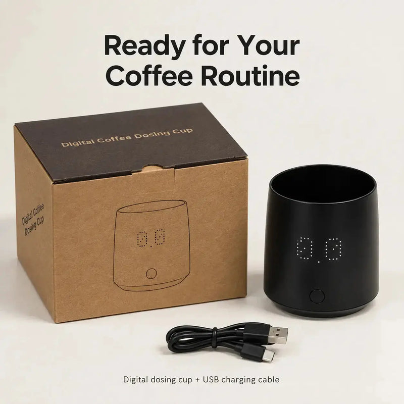 Contenu de la boîte du gobelet doseur à balance, câble de charge inclus