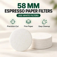 Paquete de 200 filtros de papel blancos de 58 mm para espresso