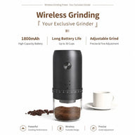 Molienda de café sin cables con el molinillo recargable