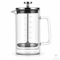 Prensa francesa de vidrio de doble pared de 600 ml con filtro de malla de acero inoxidable