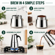 Guide de préparation de la cafetière moka en acier inoxydable