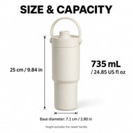세라믹 코팅 텀블러 크기: 25cm, 7.1cm