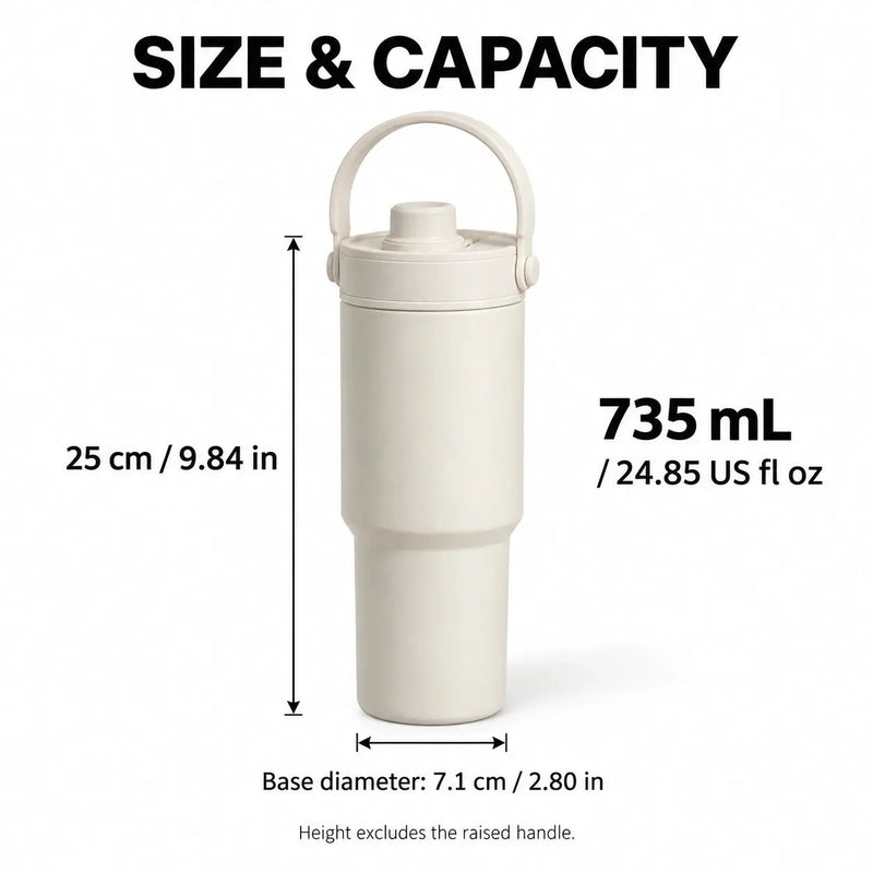 세라믹 코팅 텀블러 크기: 25cm, 7.1cm