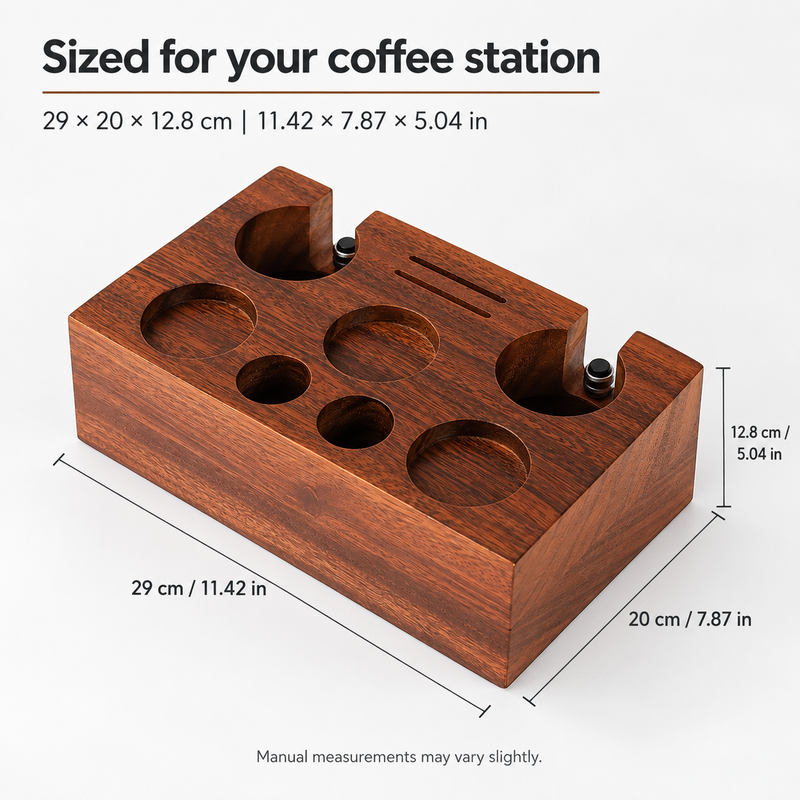 Walnut station dimensions: 29 by 20 by 12.8 cm, equivalent to 11.42 by 7.87 by 5.04 inches