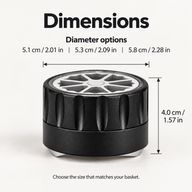 Diameteropties van de koffiedistributor van 51 mm, 53 mm en 58 mm met 4 cm hoogte