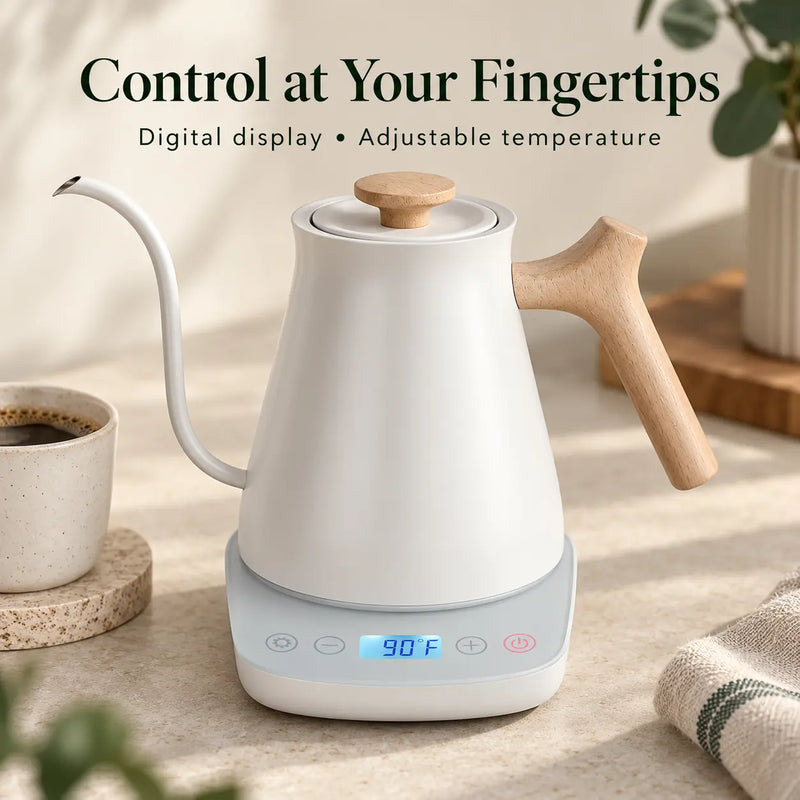 Yozcoffee Electric Gooseneck Kettle – 0.8L, Temperature Control - imagen del producto
