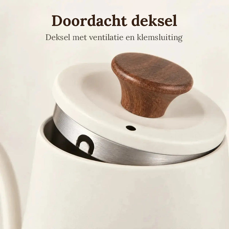 Geventileerd deksel met borgclip en houten knop