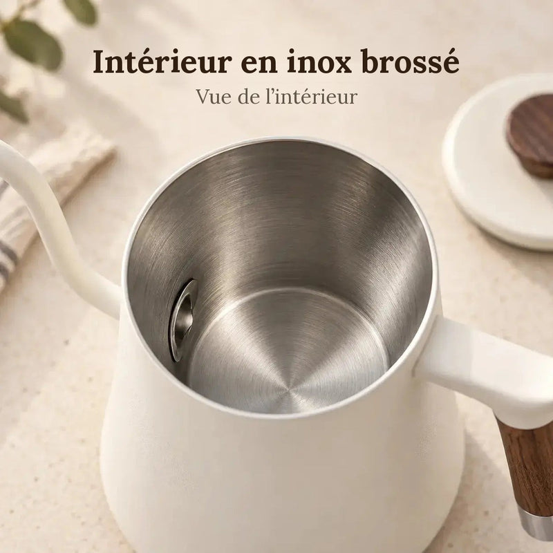 Intérieur en acier inoxydable brossé de la bouilloire