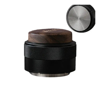 Espresso Distributor Tamper 51/58mm Walnut Wood Puck Prep: wood black
