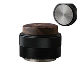 Yozcoffee Espresso Distributor Tamper 51/58mm Walnut Wood Puck Prep Black/Silver