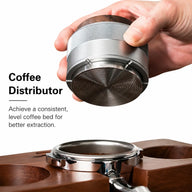 Espresso Distributor Tamper 51/58mm Walnut Wood Puck Prep: wood size guide