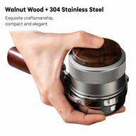 Espresso Distributor Tamper 51/58mm Walnut Wood Puck Prep: wood 51mm silver