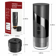 Portable Espresso Maker 51mm 2-in-1 Ground & Capsule Black: portable dimensions packaging