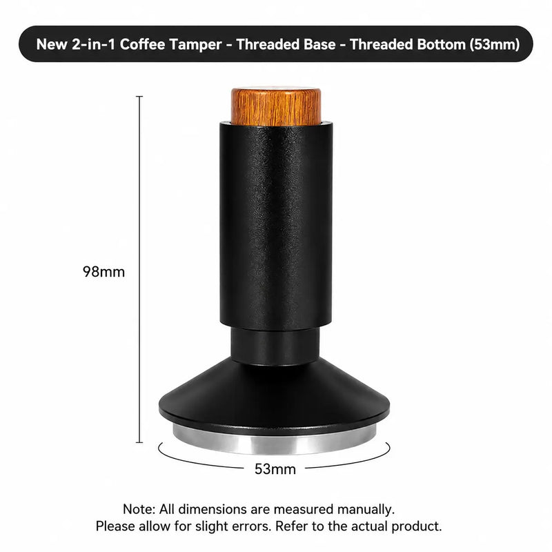 Espresso Tamper WDT Distributor 53mm 2-in-1 Stainless Steel: yozcoffee 2 in 1 espresso tamper magnetic needle distribut (5)