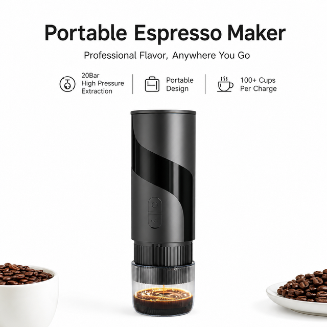 Alternate view of 2-in-1 Portable Espresso Maker Ground & Capsule - color options