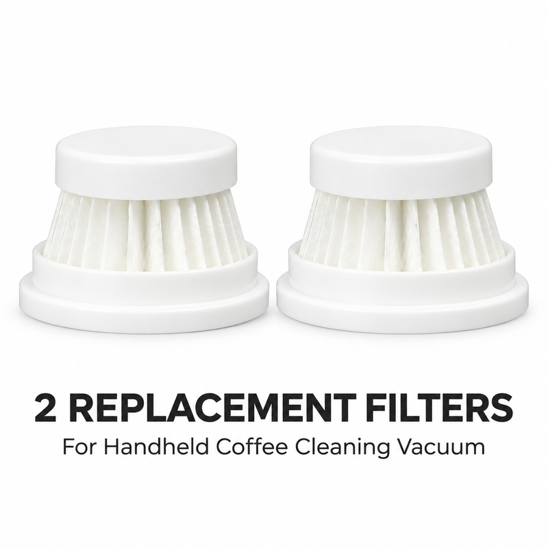 Two replacement filters for the Yozcoffee handheld coffee cleaning vacuum
