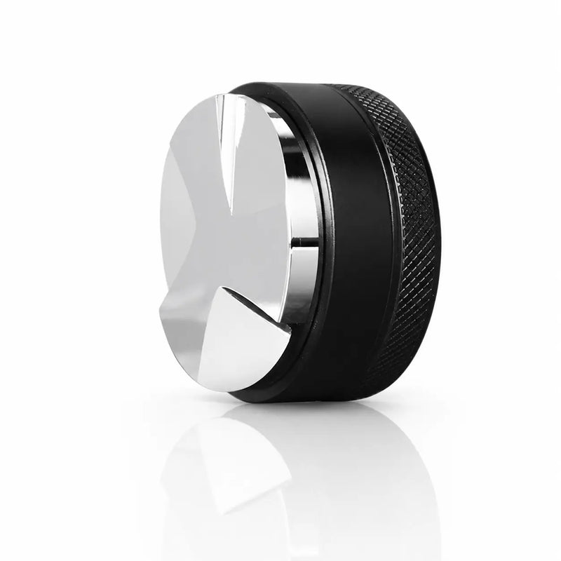 Espresso Distributor Leveler 51/53/58mm Aluminum Alloy 3-Leaf — alternate angle of the full product