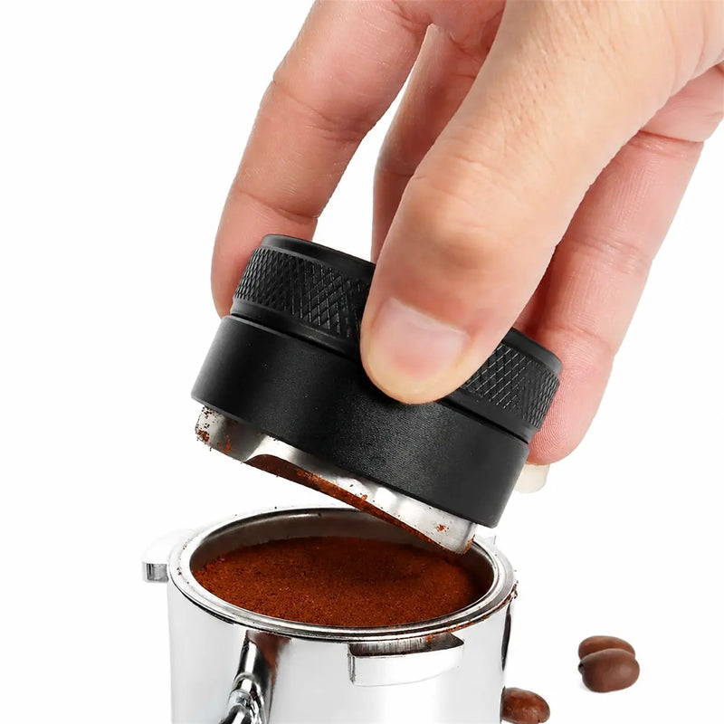Espresso Distributor Leveler 51/53/58mm Aluminum Alloy 3-Leaf: portafilter action