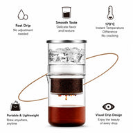 Ice Drip Cold Brew Maker 300ml Glass Slow Drip Transparent: features