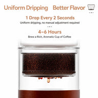 Ice Drip Cold Brew Maker 300ml Glass Slow Drip Transparent — shown in a home coffee-bar setup