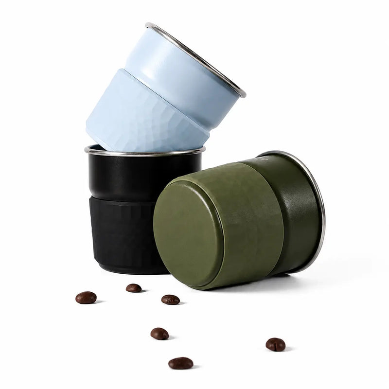 300ml Insulated Coffee Cup with Silicone Sleeve: yozcoffee 304 stainless steel insulated coffee cup 300ml s 04 portable