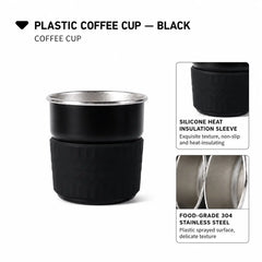 Yozcoffee 300ml Insulated Coffee Cup with Silicone Sleeve