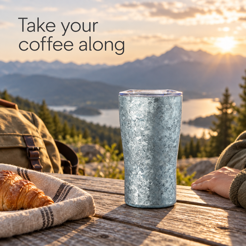 Titanium Travel Coffee Cup – 320ml, Crystalline Finish - Produktbild
