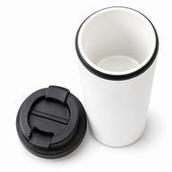 Reisebecher für Kaffee – 380ml (12.8oz), keramikbeschichtet, Klappdeckel - Vorschaubild 1