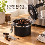 Coffee Bean Canister – 500ml, Stainless Steel & Date Dial - miniatura 2