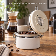 Coffee Bean Canister – 500ml, Stainless Steel & Date Dial - miniatura 3