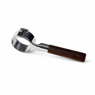 E61 Bottomless Portafilter 58mm 316 Stainless Steel: yozcoffee 58mm bottomless portafilter e61 316 stainless st 04 walnut