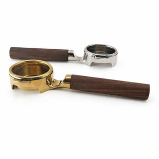 E61 Bottomless Portafilter 58mm Walnut Wood Handle Gold/Silver: gold silver color options