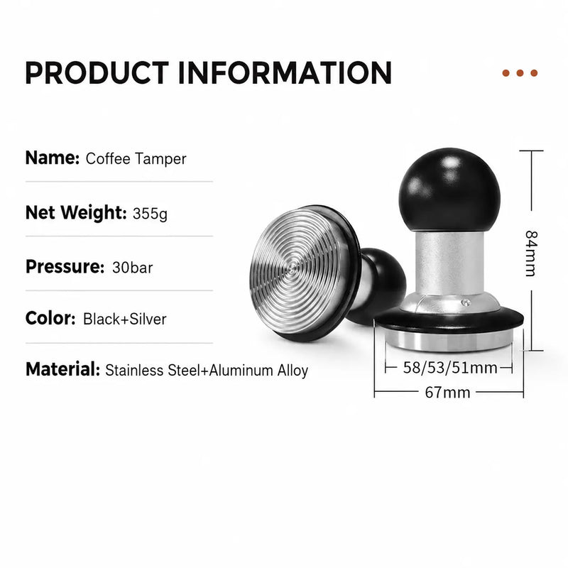 Espresso Tamper 58mm Aluminum Alloy Impact Design: information
