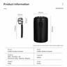 Yozcoffee 600ml airtight coffee bean canister in black with product dimensions and scoop