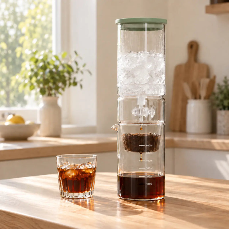 Cold-Drip-Kaffeebereiter – 600 ml Glasturm, einstellbarer Durchfluss - Produktbild