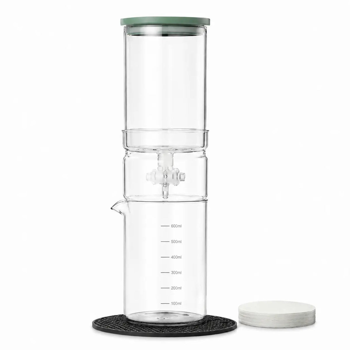 Cafetera de goteo en frío – torre de vidrio de 600 ml, caudal regulable - imagen del producto