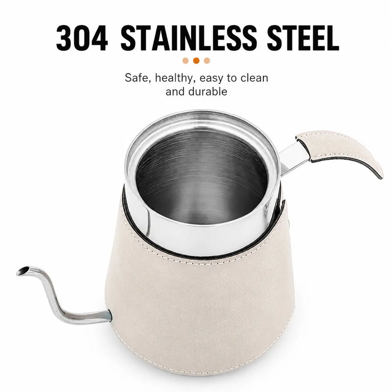 Gooseneck Pour Over Kettle 600/700ml 304 Stainless Steel: stainless steel top