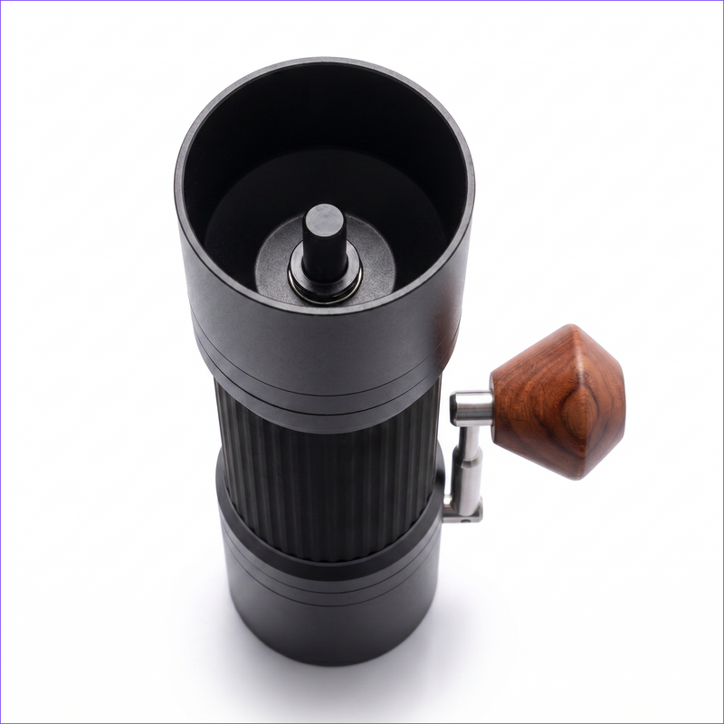 Alternate view of Top view of the Yozcoffee 7-star manual coffee grinder