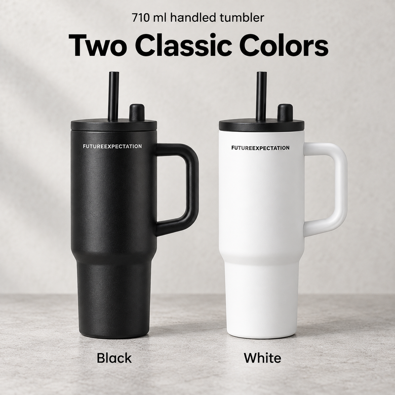 Insulated Tumbler with Handle & Straw – 710ml - immagine del prodotto