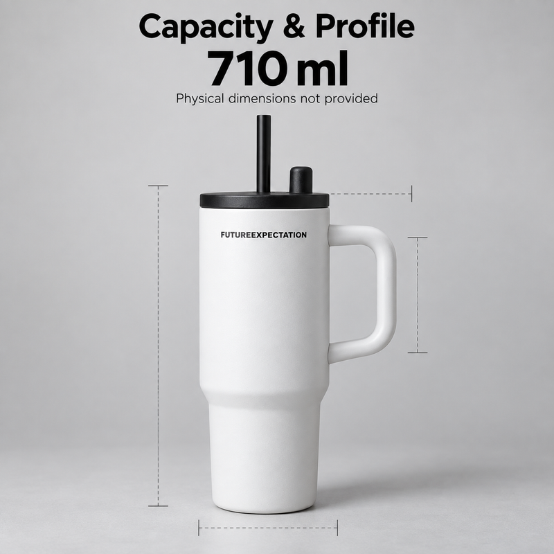 Insulated Tumbler with Handle & Straw – 710ml - immagine del prodotto