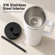 Insulated Tumbler with Handle & Straw – 710ml - miniatura 5