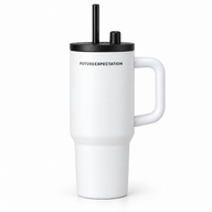 Insulated Tumbler with Handle & Straw – 710ml - miniatura 1