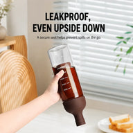 Brown 800ml cold brew infuser bottle demonstrating its leak-resistant seal