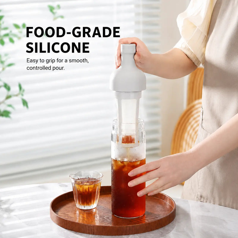 Removable fine-mesh infuser assembly for the Yozcoffee 800ml cold brew bottle