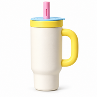 Insulated Straw Tumbler – 900ml, Removable Glass Insert - miniatura 1